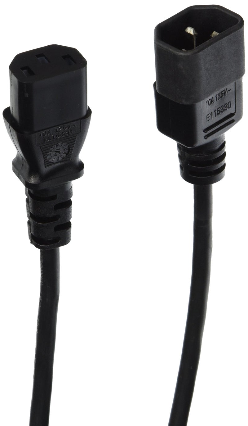 C2G Power Cord, Long Extension Cord, Power Extension Cord, 18 AWG, Black, 12 Feet (3.65 Meters), Cables to Go 53407 - Image 2